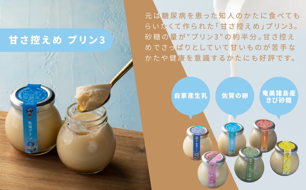 こちらは「牧場プリン3、牧場プリン甘さ控えめ」6個セットのページです