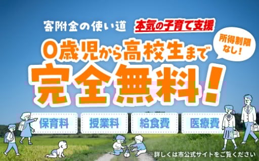 ０歳から高校生までの子育てに対する負担をすべて無料にしたい
